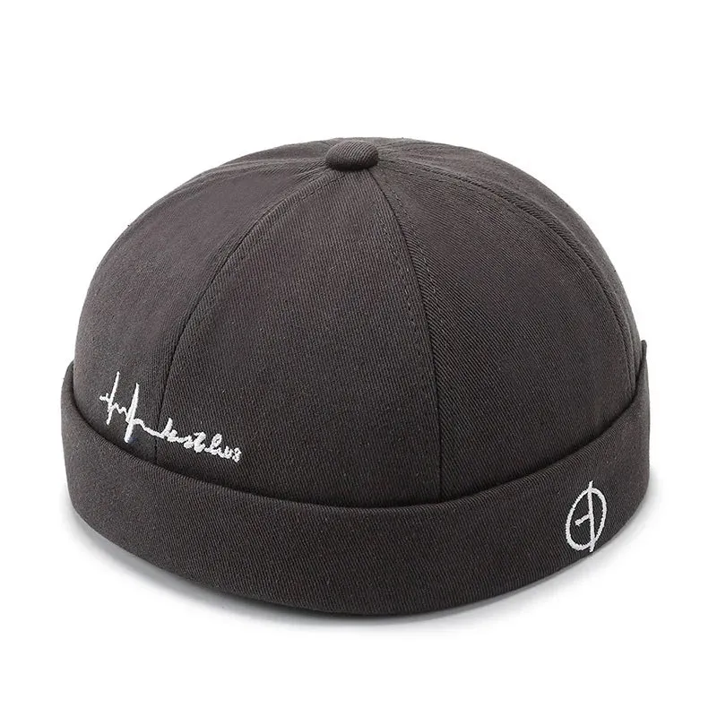 Fashion Men Cotton Docker Cap Vintage Dome Hat Brimless