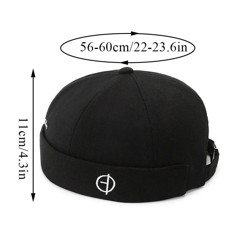 Fashion Men Cotton Docker Cap Vintage Dome Hat Brimless