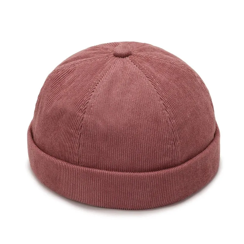Fashion Men Cotton Docker Cap Vintage Dome Hat Brimless