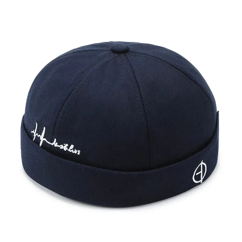 Fashion Men Cotton Docker Cap Vintage Dome Hat Brimless