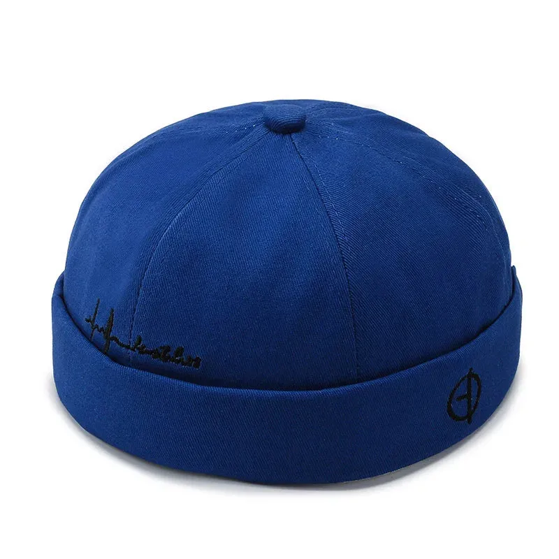 Fashion Men Cotton Docker Cap Vintage Dome Hat Brimless