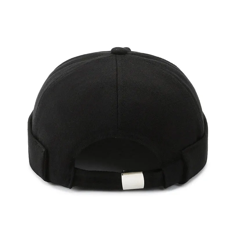 Fashion Men Cotton Docker Cap Vintage Dome Hat Brimless