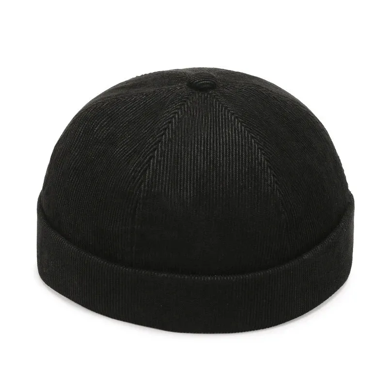 Fashion Men Cotton Docker Cap Vintage Dome Hat Brimless