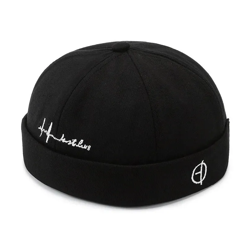 Fashion Men Cotton Docker Cap Vintage Dome Hat Brimless