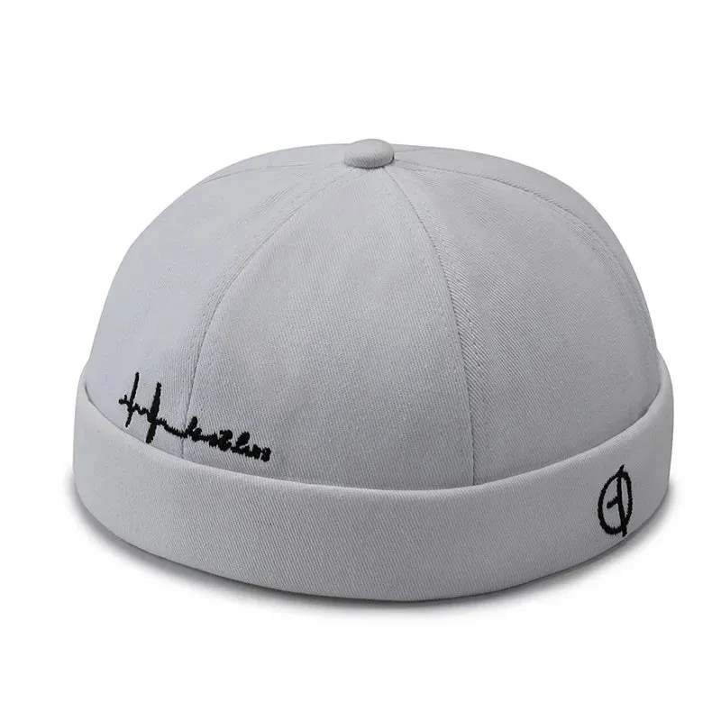 Fashion Men Cotton Docker Cap Vintage Dome Hat Brimless