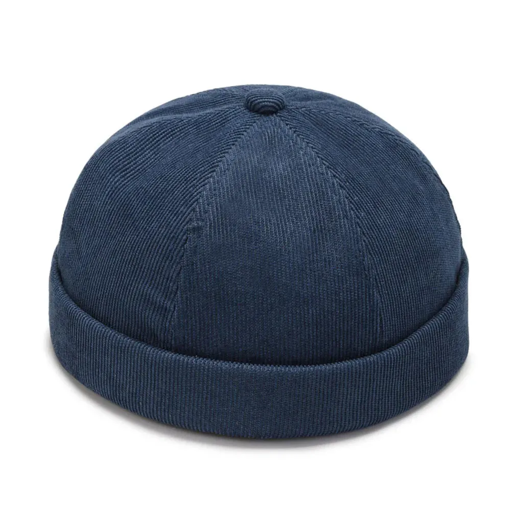 Fashion Men Cotton Docker Cap Vintage Dome Hat Brimless