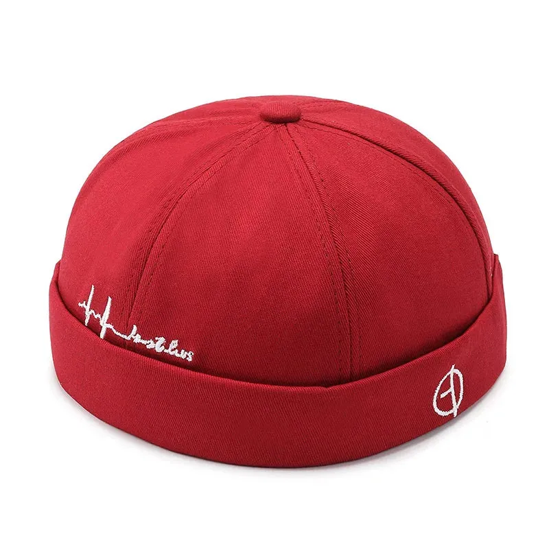 Fashion Men Cotton Docker Cap Vintage Dome Hat Brimless