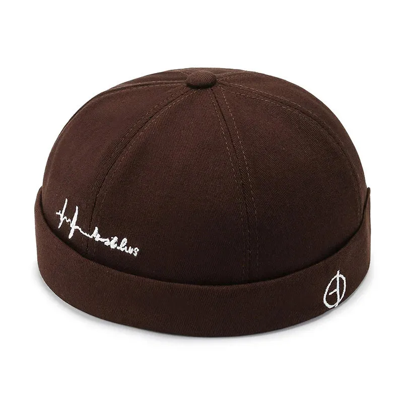 Fashion Men Cotton Docker Cap Vintage Dome Hat Brimless