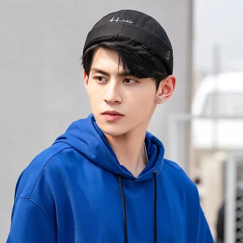 Fashion Men Cotton Docker Cap Vintage Dome Hat Brimless