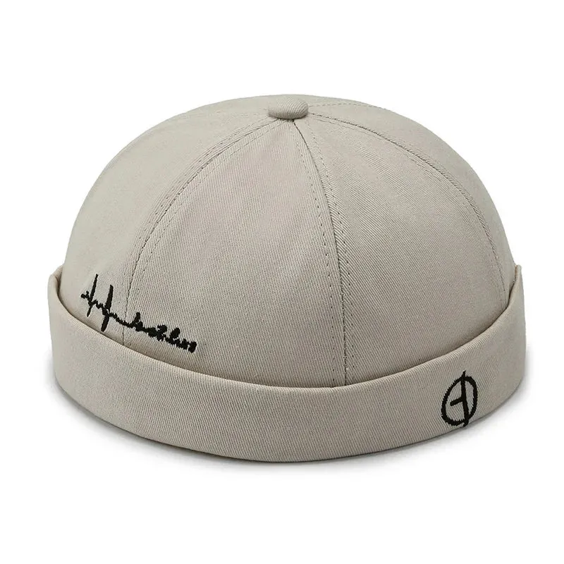 Fashion Men Cotton Docker Cap Vintage Dome Hat Brimless