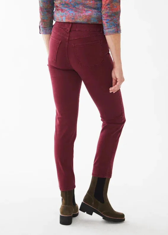 FDJ Olivia Pencil Ankle Jeans in Cabernet