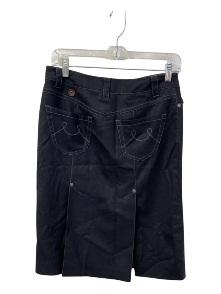 Fillmore Size 25 Black Wool Blend 5 Pocket Contrast Stiching Back Slit Skirt
