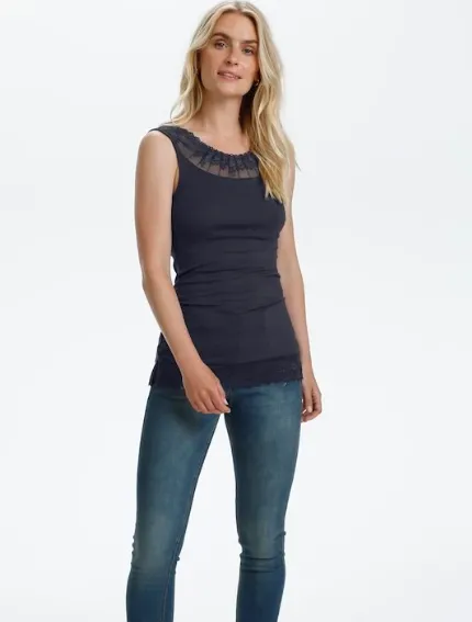 Florence Vest Top in Royal Navy