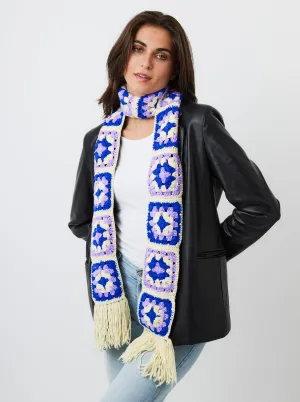 Flower Patch Crochet Scarf in Multicolour