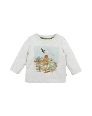 Fox & Finch T-Rex LS Moonrise Tee - Snow Marle (Size 00-7)