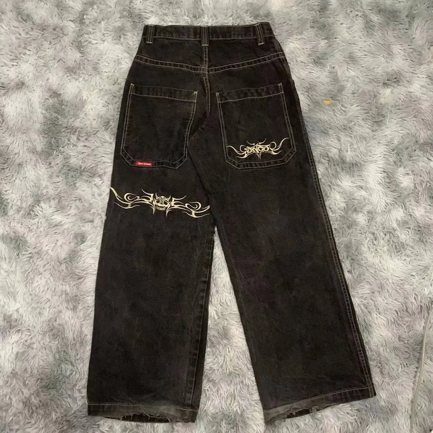 Getadme Hip Hop baggy jeans Harajuku Y2K Embroidered high quality high waisted jeans biggest trashy ropa aesthetic wide leg jeans