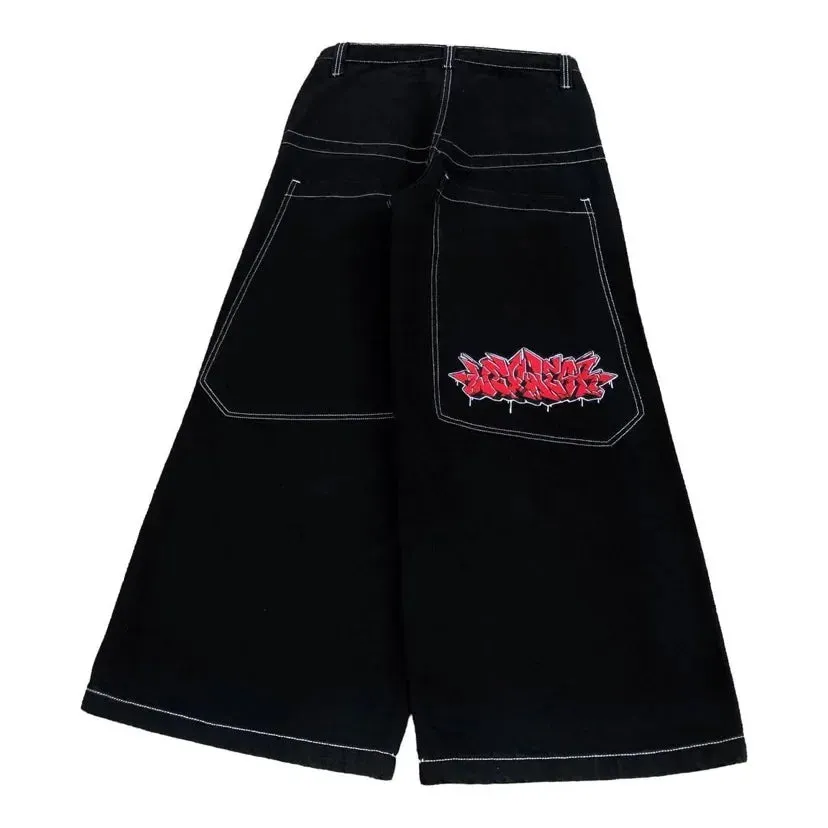 Getadme Hip Hop baggy jeans Harajuku Y2K Embroidered high quality high waisted jeans biggest trashy ropa aesthetic wide leg jeans