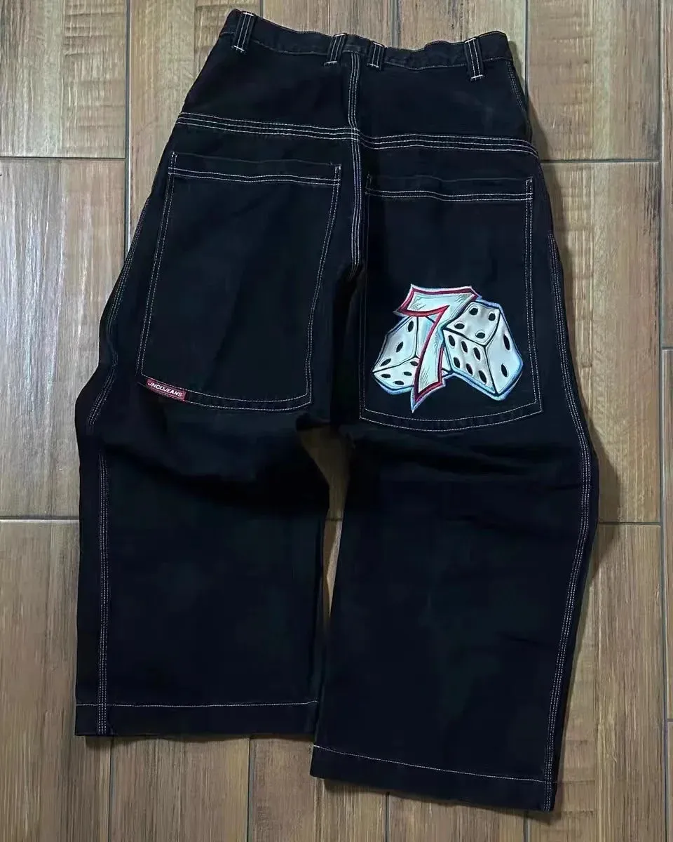 Getadme Hip Hop baggy jeans Harajuku Y2K Embroidered high quality high waisted jeans biggest trashy ropa aesthetic wide leg jeans