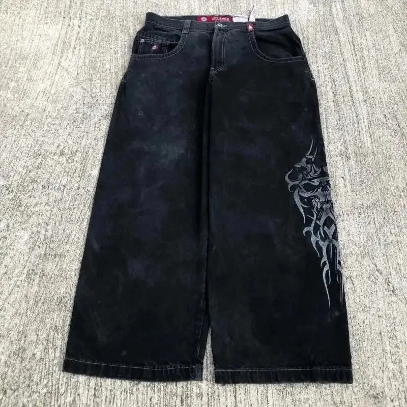 Getadme Hip Hop baggy jeans Harajuku Y2K Embroidered high quality high waisted jeans biggest trashy ropa aesthetic wide leg jeans