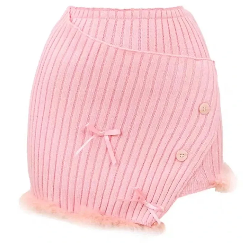 Girlary Elegant Pink Knitted Suit Korea Fashion 2 Piece Skirt Set Slim Casual Blouse   Bodycon Y2k Mini Skirt Party Casual Clothing