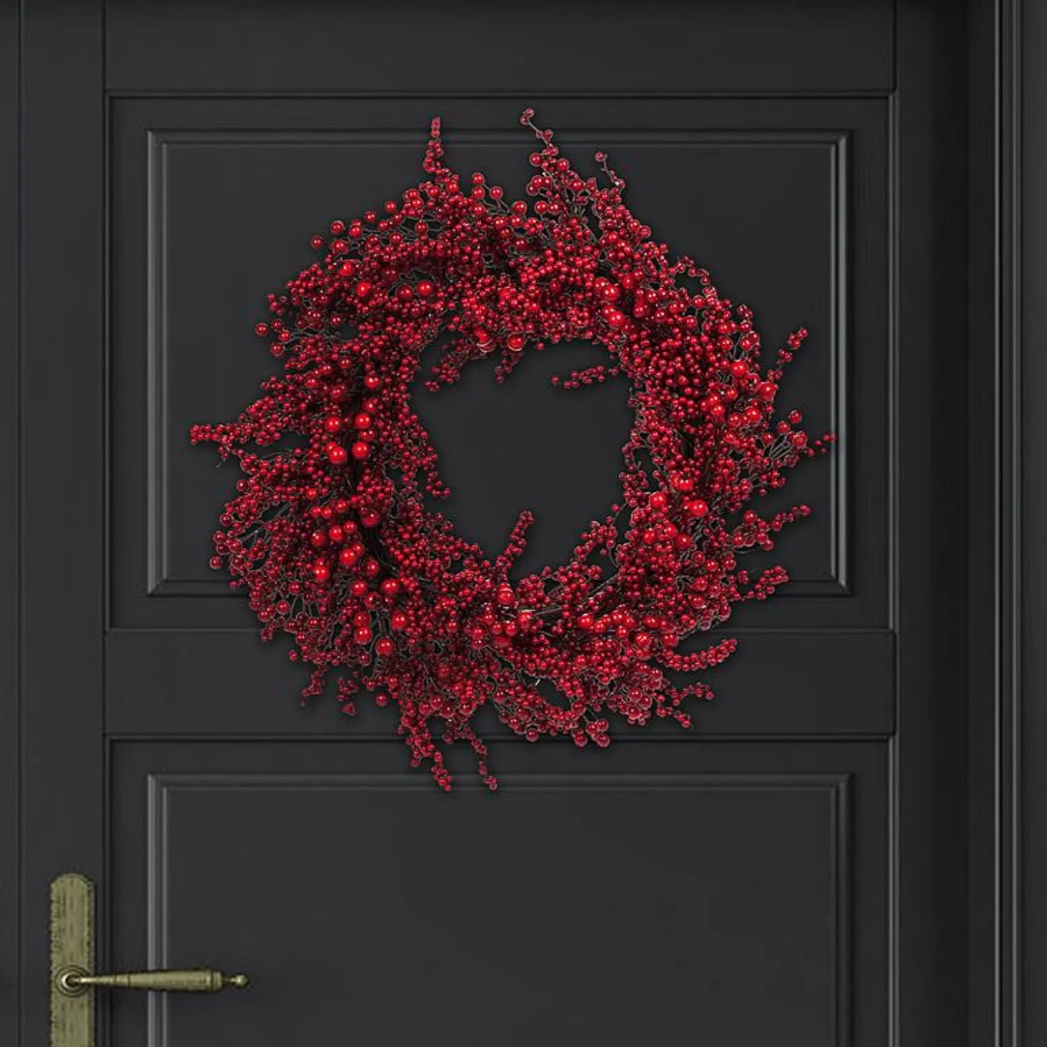 Glossy Red 20" Berry Wreath