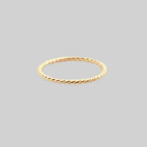 Gold Twisted Midi Ring - 14K Gold plated
