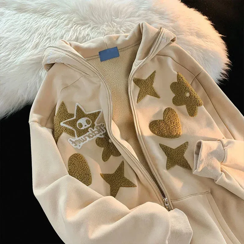Gothic Embroidery Oversized Loose Y2K Hoodie