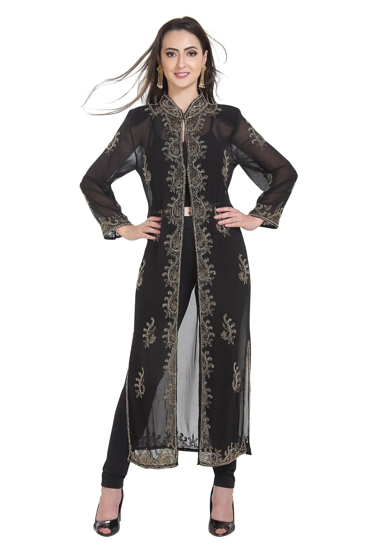 HandMade Cardigan Golden Sequins Embellishments