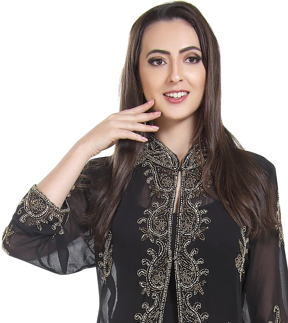 HandMade Cardigan Golden Sequins Embellishments