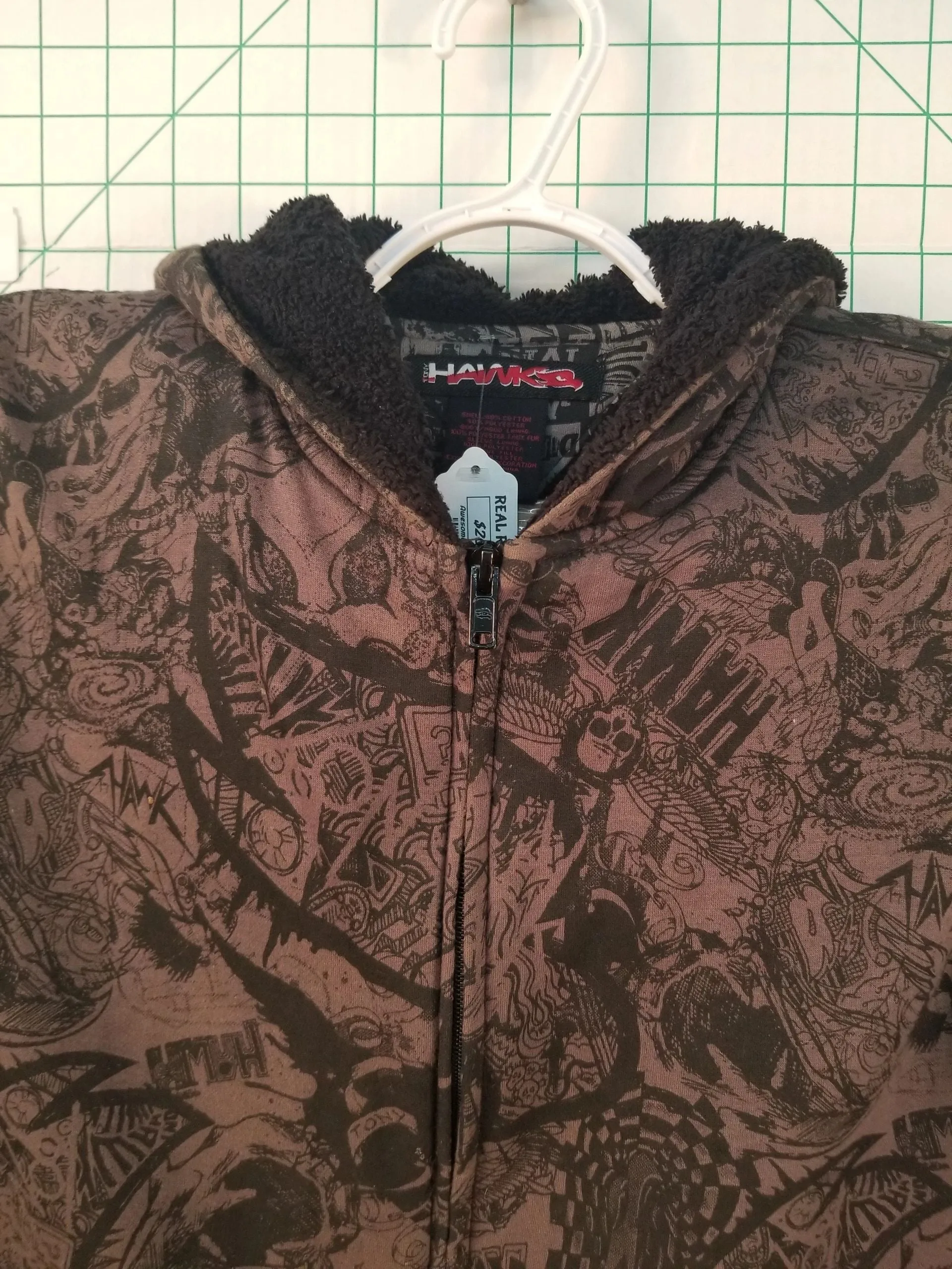 Hawk Zip-up Hoodie w/ Faux Fur Lining XL