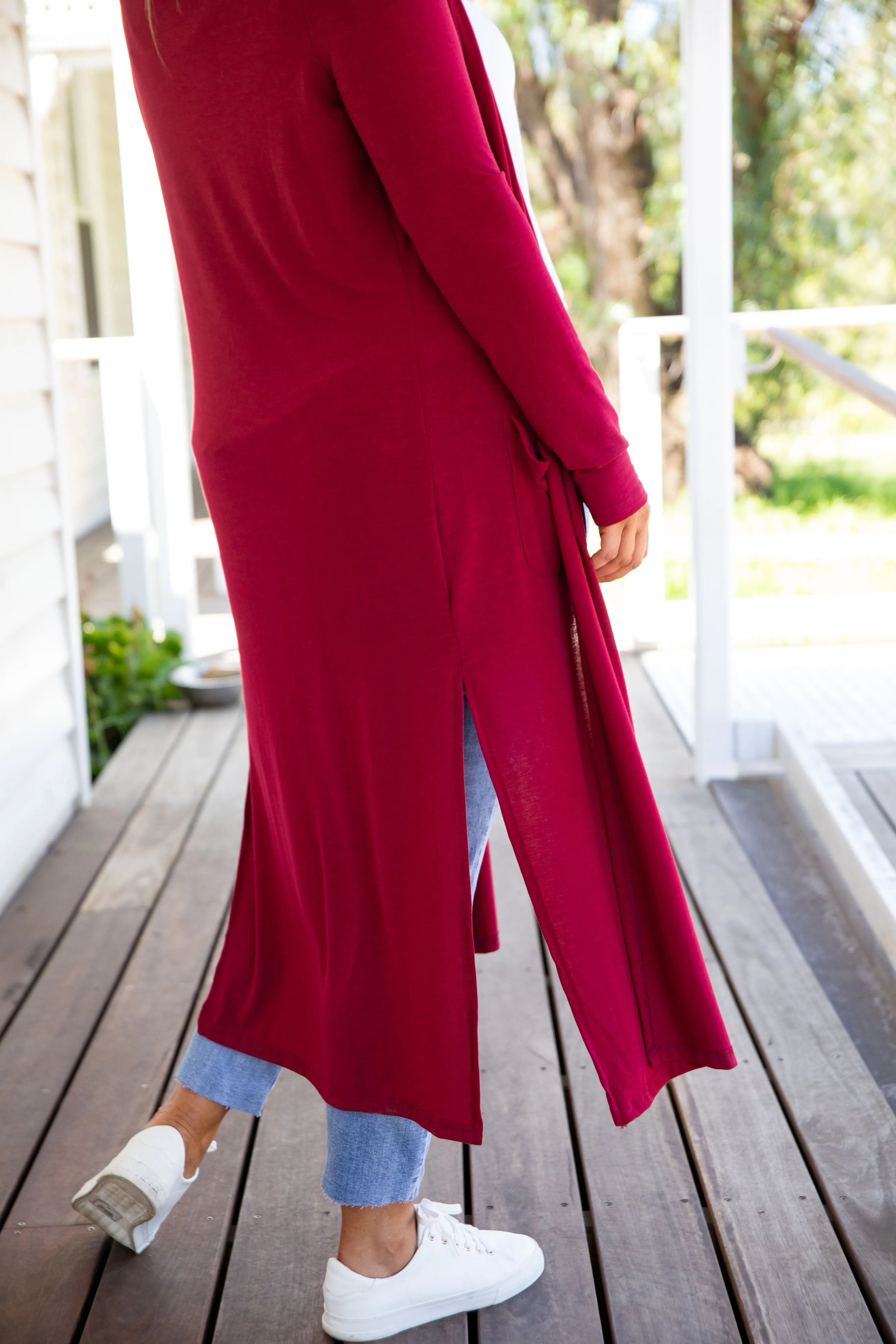 Jane Cardigan in Burgundy