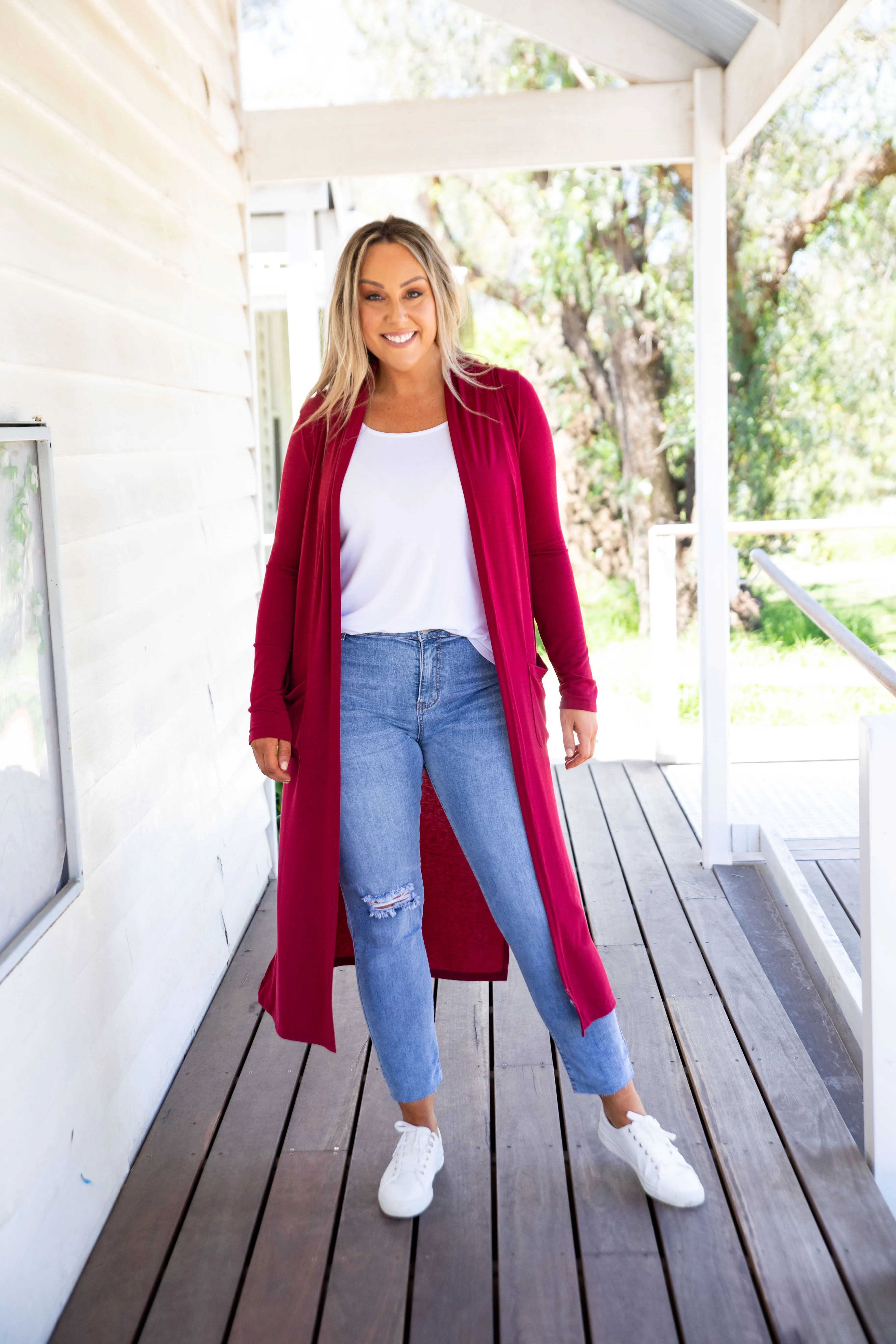 Jane Cardigan in Burgundy