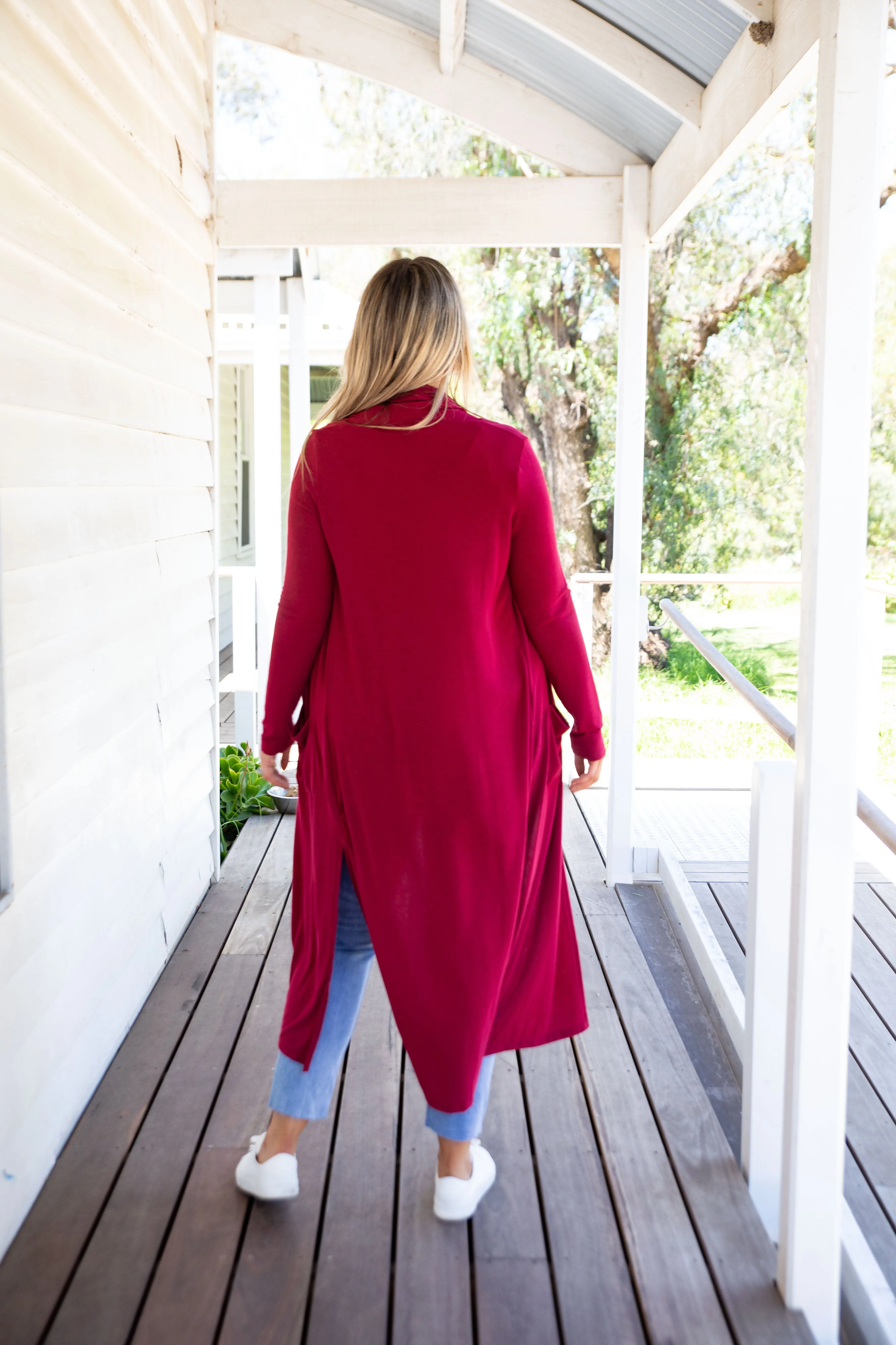 Jane Cardigan in Burgundy
