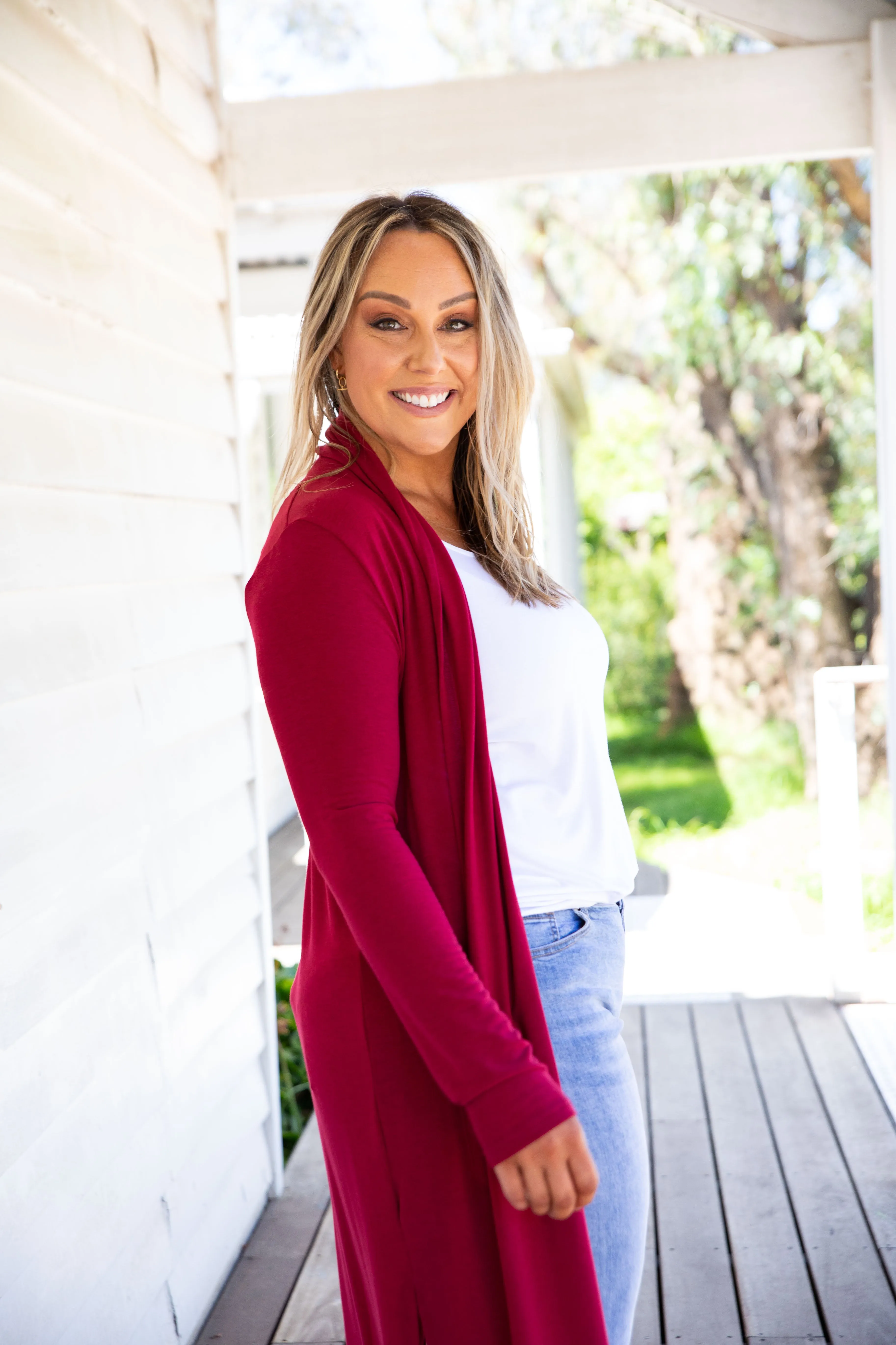 Jane Cardigan in Burgundy