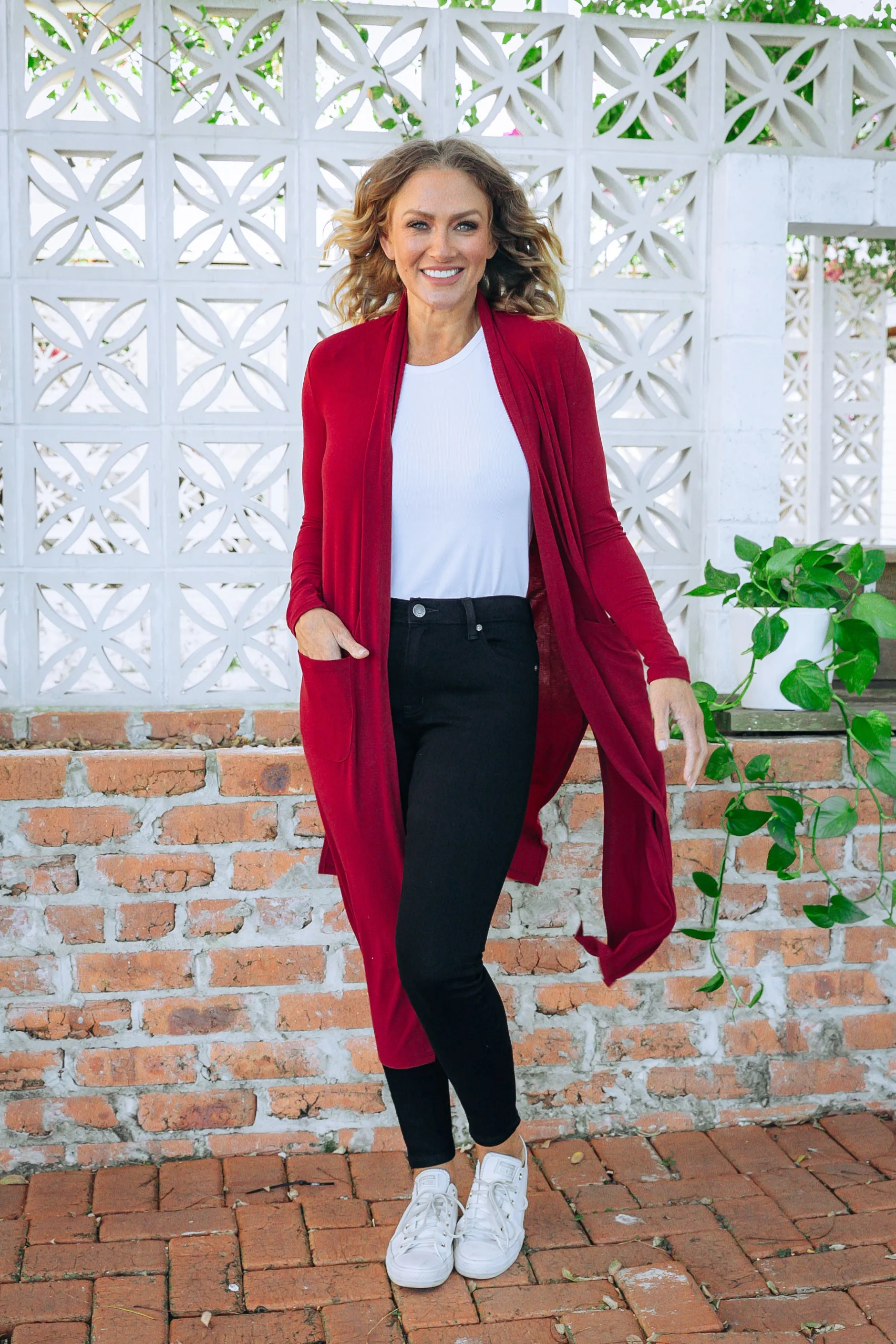Jane Cardigan in Burgundy