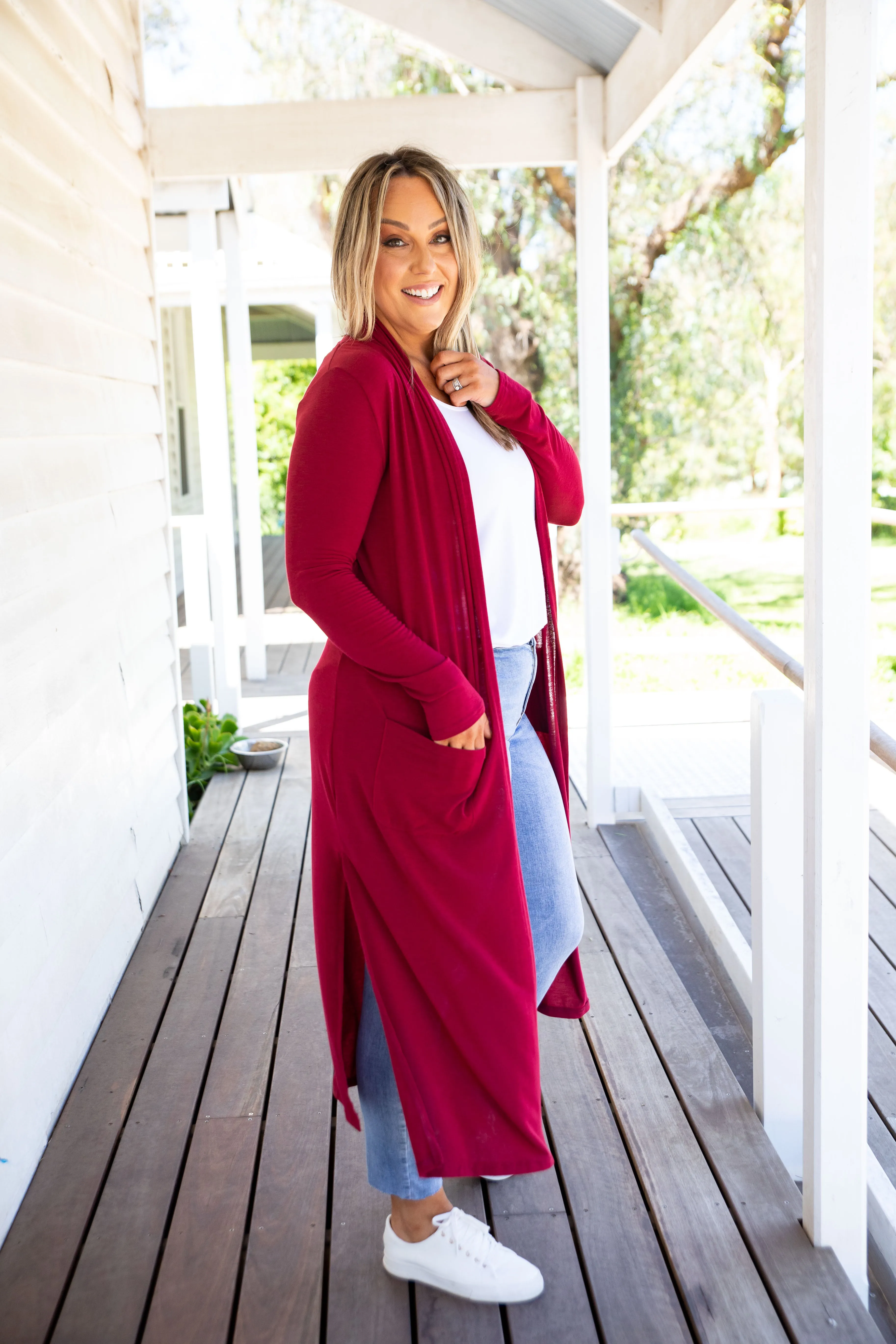 Jane Cardigan in Burgundy