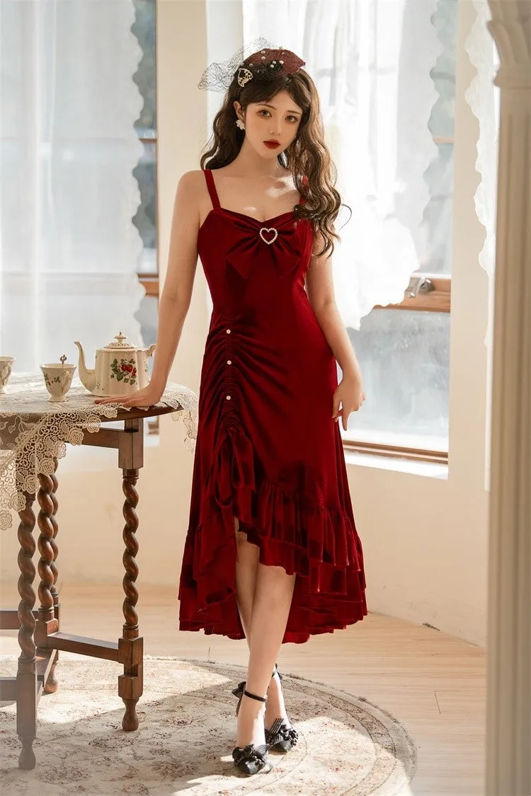 Japanese Lolita Elegant Lady Bow Fishtail Dress Suit