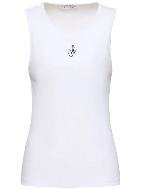 JW Anderson   Anchor logo stretch cotton tank top 