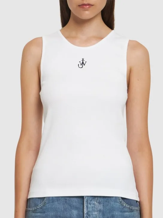 JW Anderson   Anchor logo stretch cotton tank top 