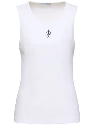 JW Anderson   Anchor logo stretch cotton tank top 