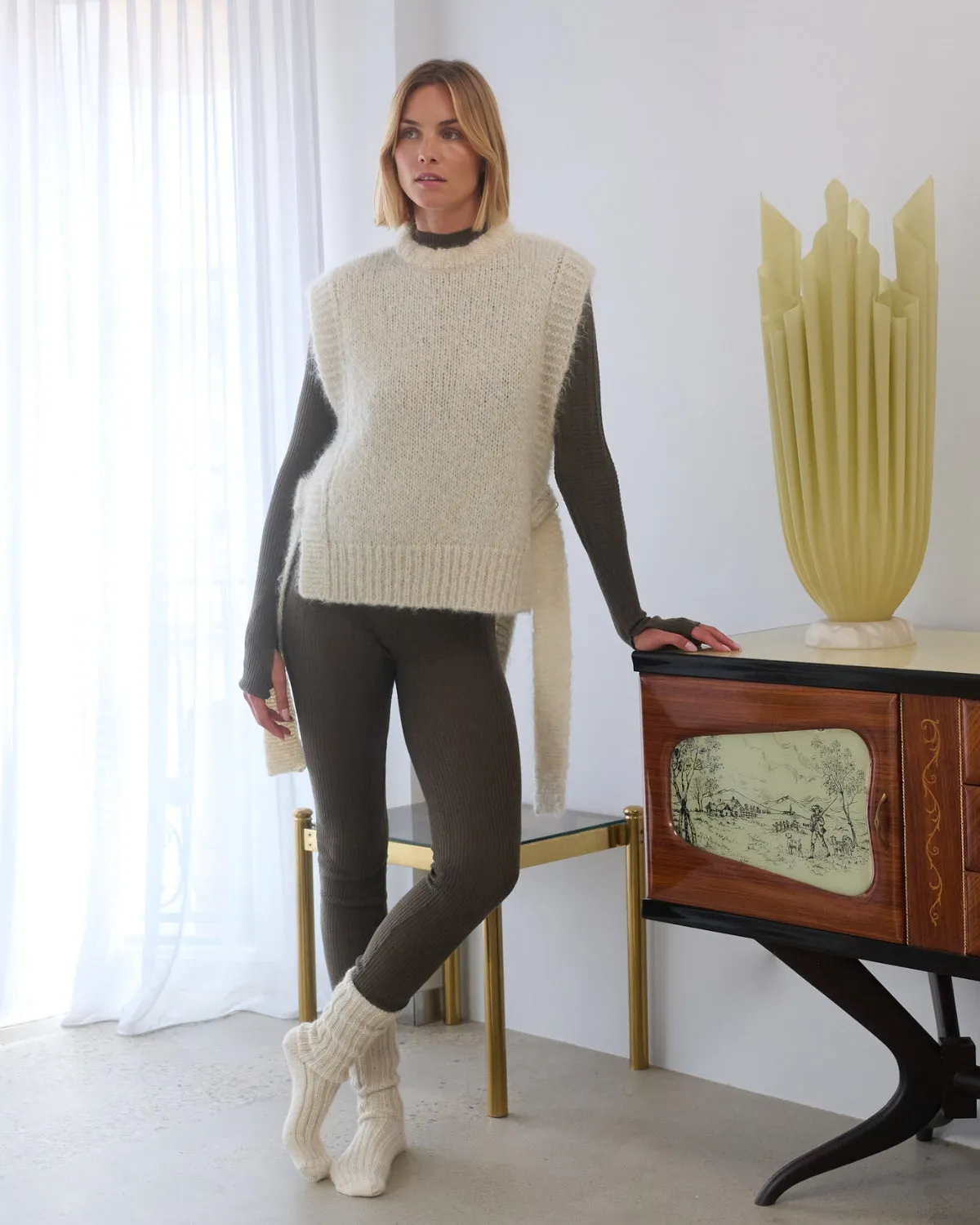 Kalvos: Sea Salt Mohair Vest
