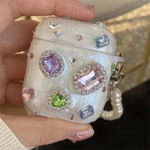 Kawaii Epoxy AirPods Case with Pearl Chain