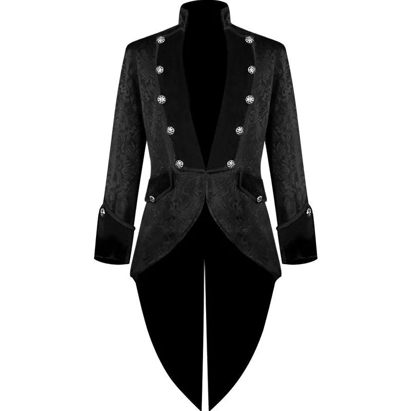 Mens Steampunk Victorian Jacket Gothic Costume Vintage Tuxedo Pirate Tailcoat Coats