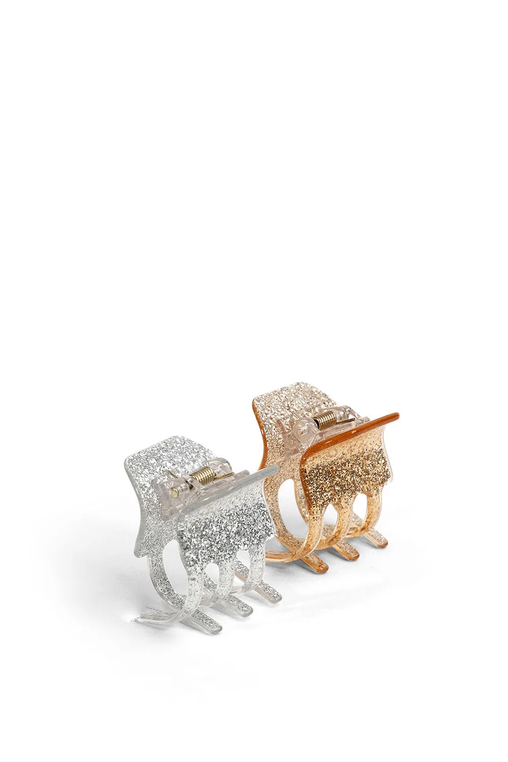 Mini Glitter Hair Clip 2 pack in Silver and Gold