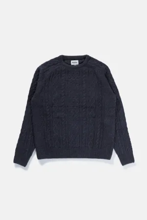 Mohair Fishermans Knit Blue Coal