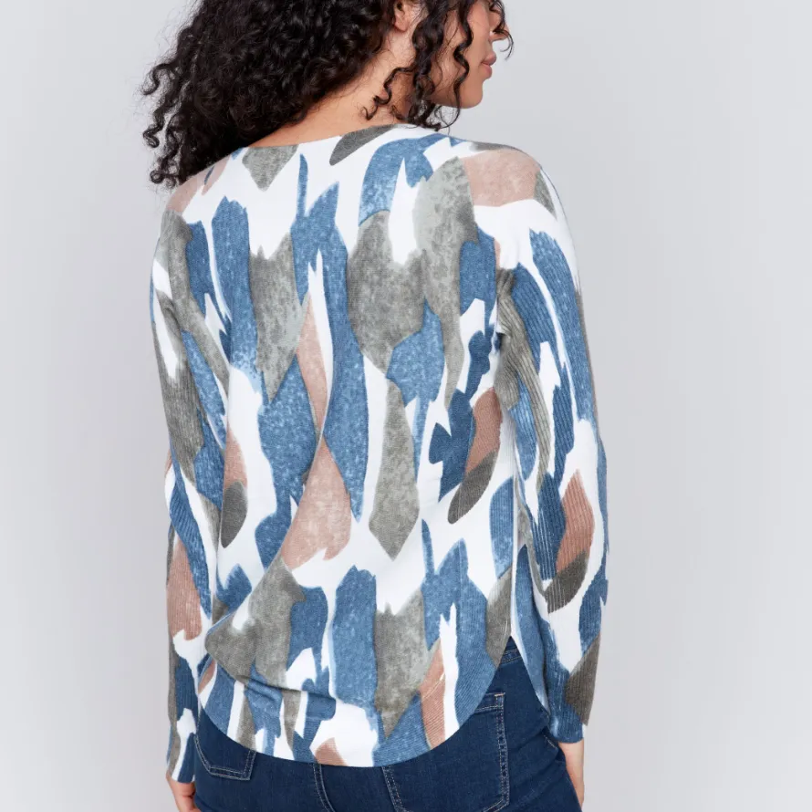 Moss Print Round Hem Sweater (Only L Left)