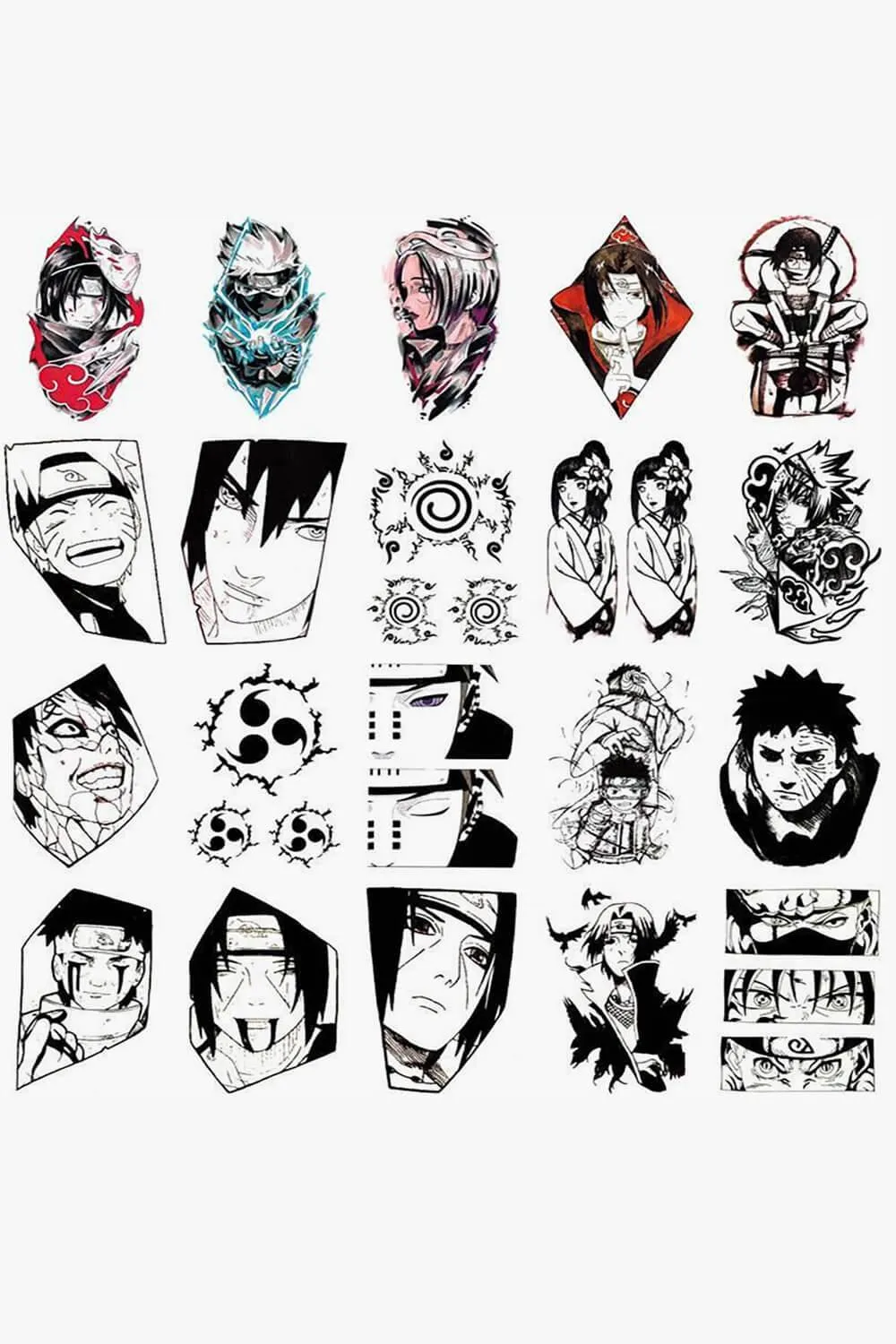 Naruto Shippuden Temporary Tattoos Set