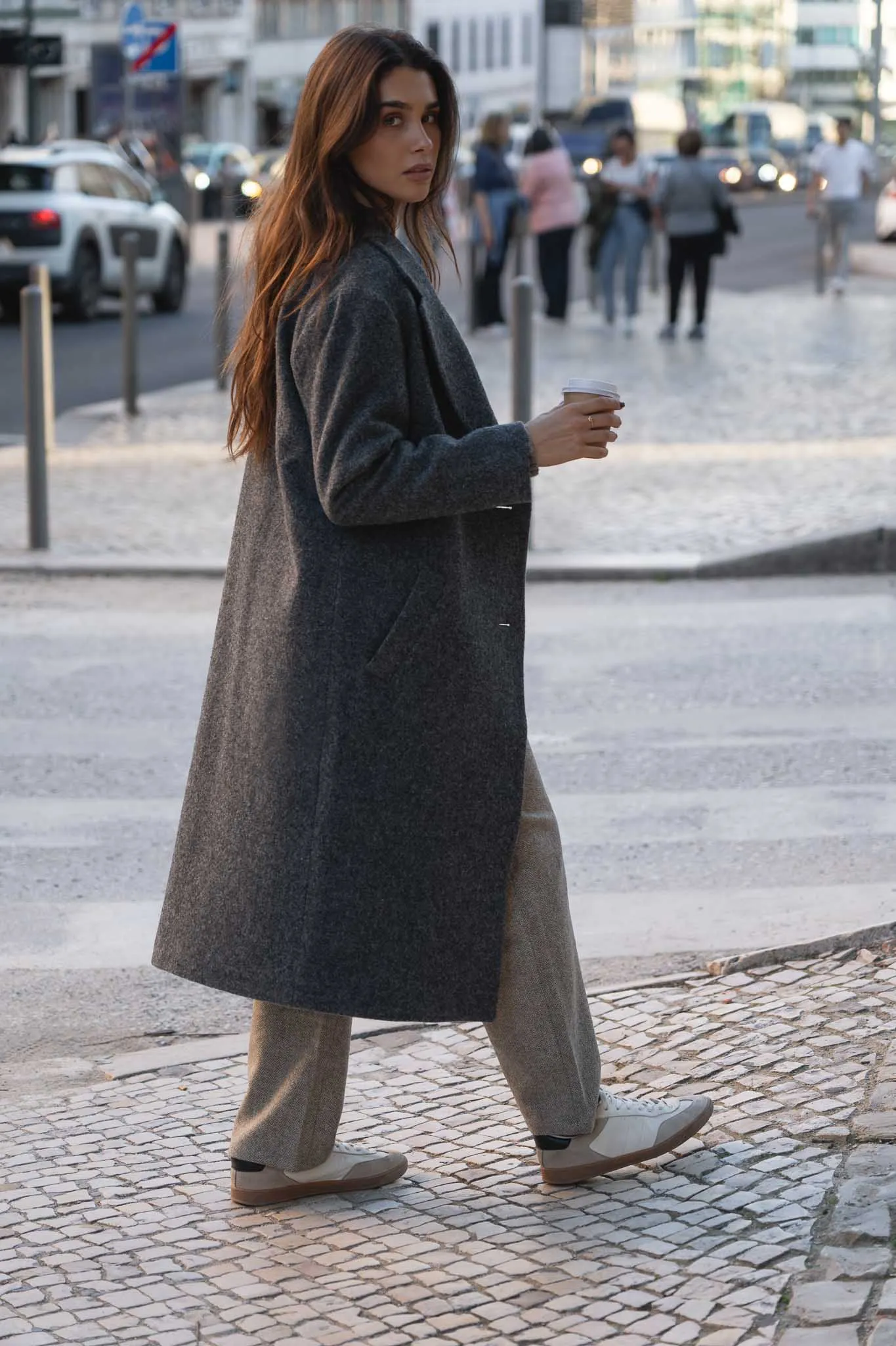 Noah Grey Wool Overcoat