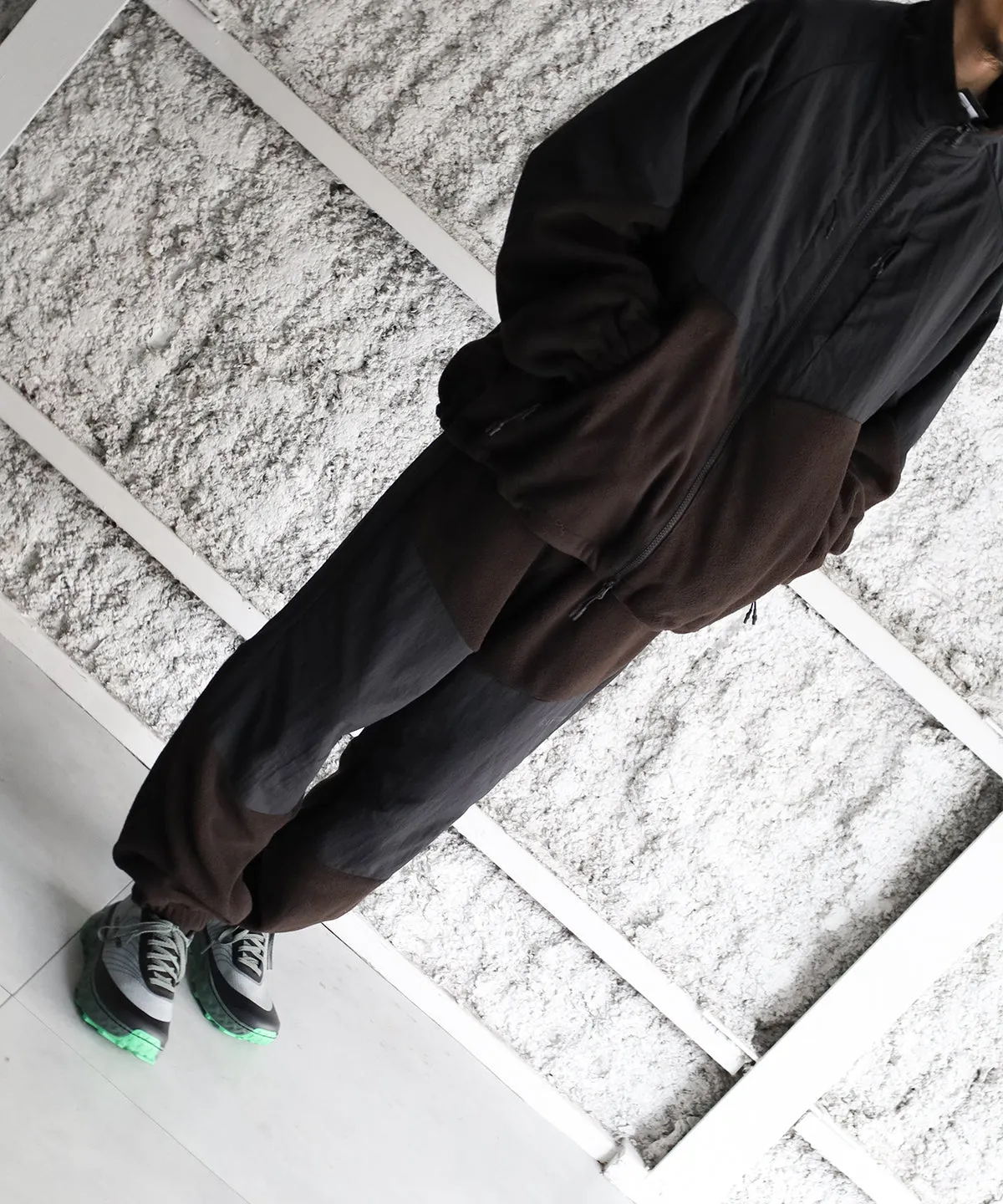 NYLON RIP STOP X FLEECE BLOUSON - LANTERN