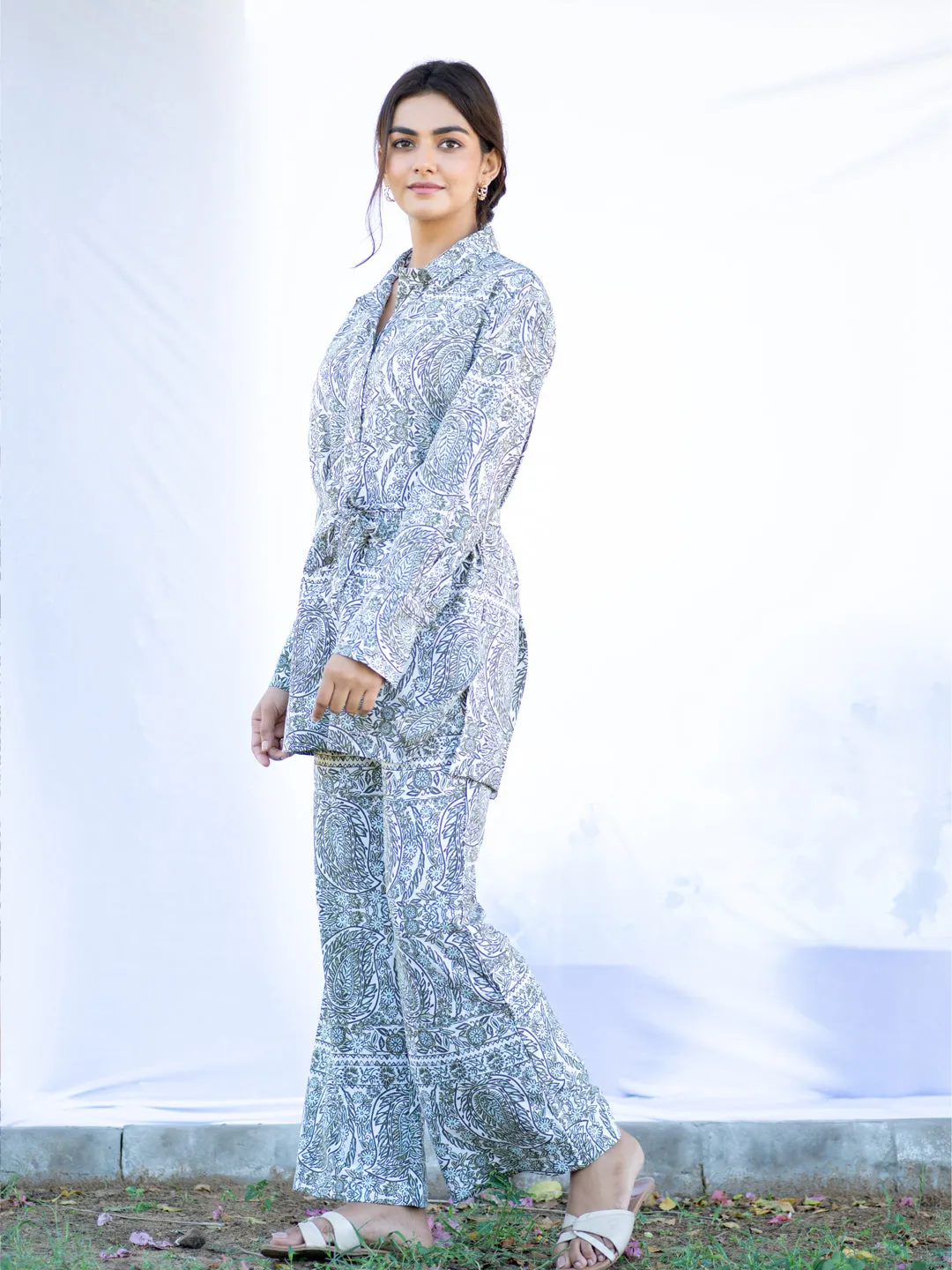 Paisley Print Co-Ord SET With Belt